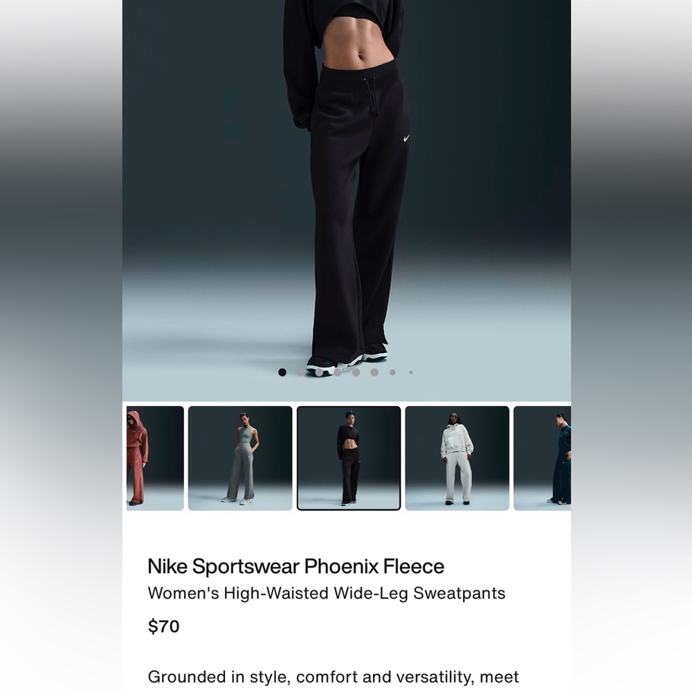 Nike black flare pants size small